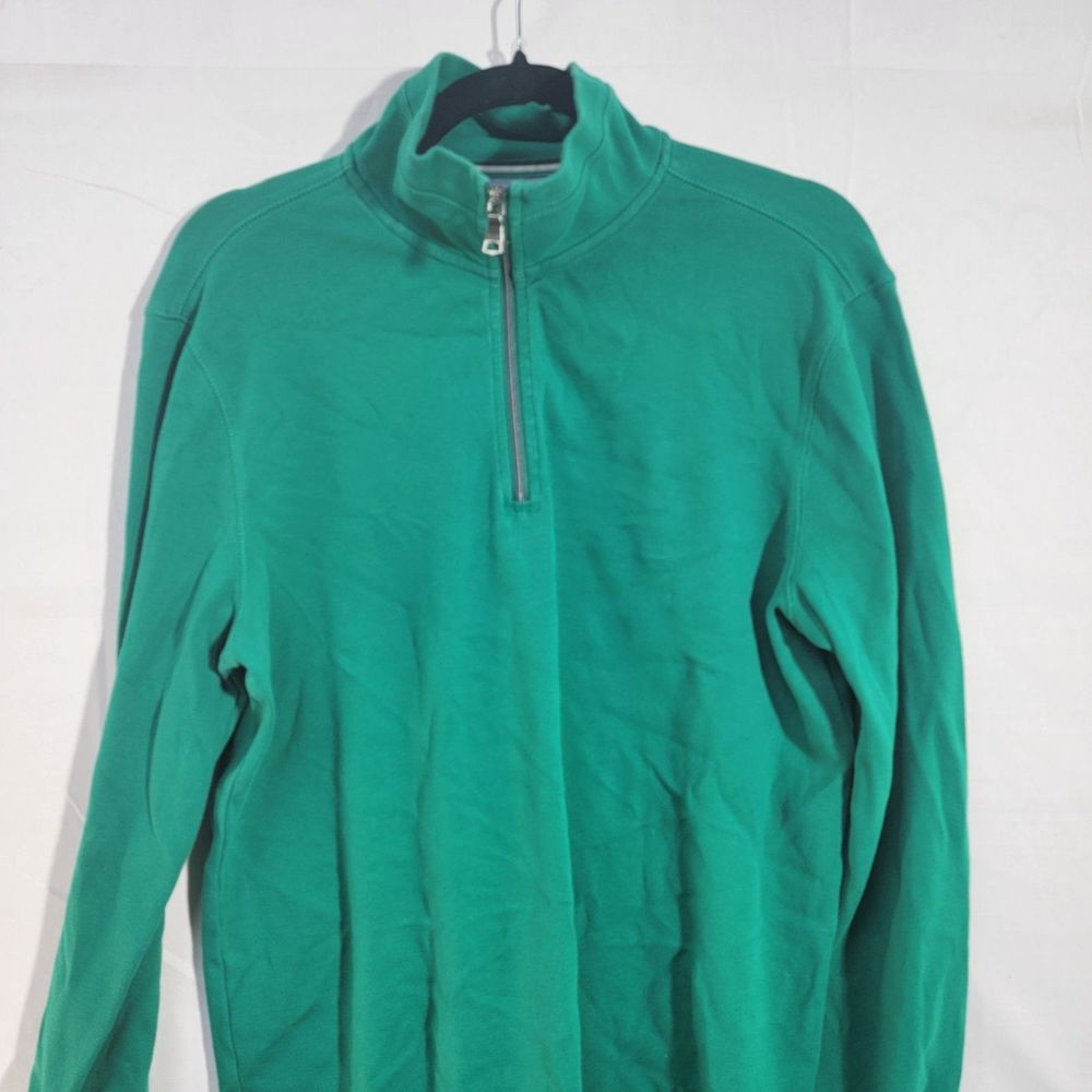 Banana Republic Cotton Blend Emerald Green 1/4 Zip Sweater M